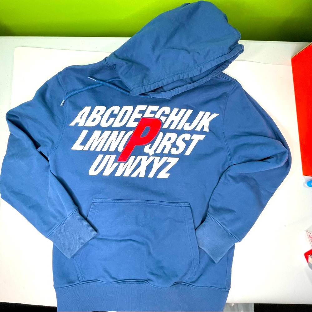 Palace Skateboards Alphabet Hoodie Blue & Red Hooded Sweatshirt Mens Small Size